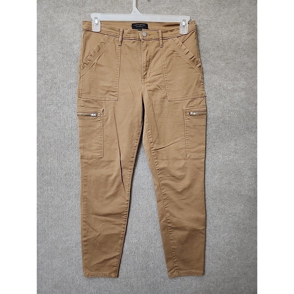 Banana Republic Skinny Utility Jeans Womens 30 10 Dark Camel Cargo Pockets